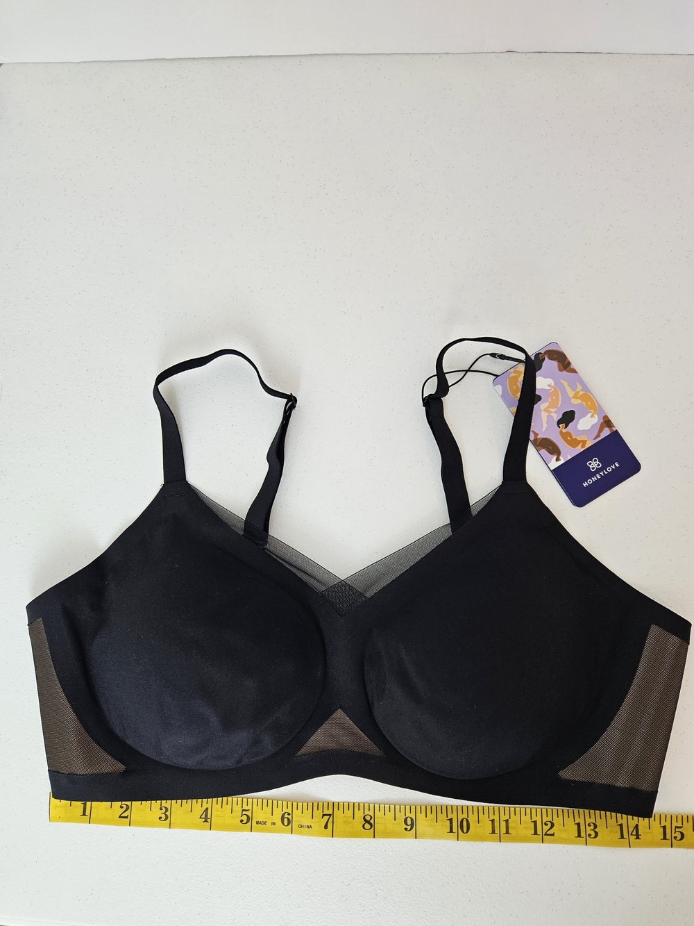 Honeylove Crossover Black Wireless Bra With Removable Pads Sz L 38 B/C - Picture 9 of 10